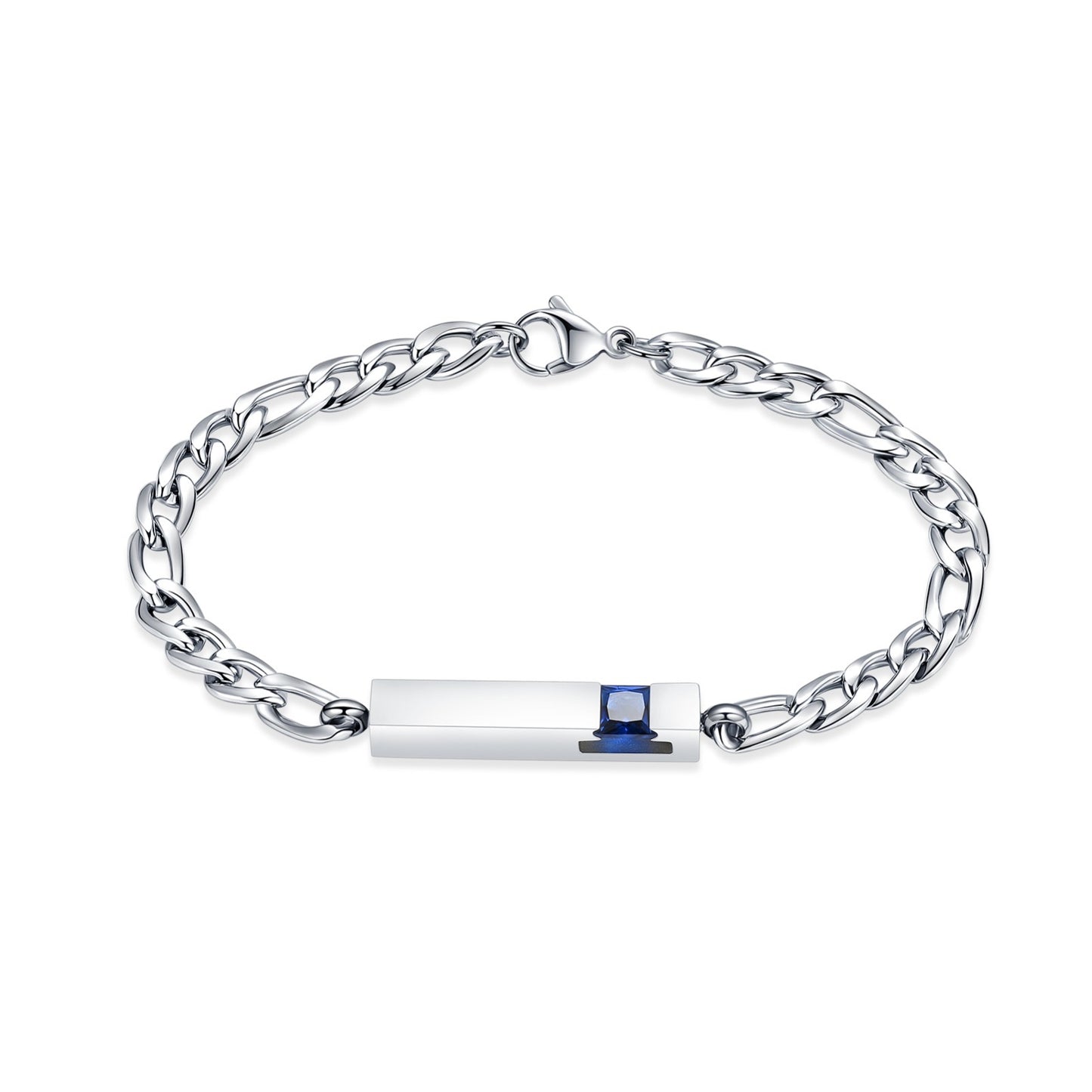 Silver Pillar Purple Ashes Bracelet 20cm