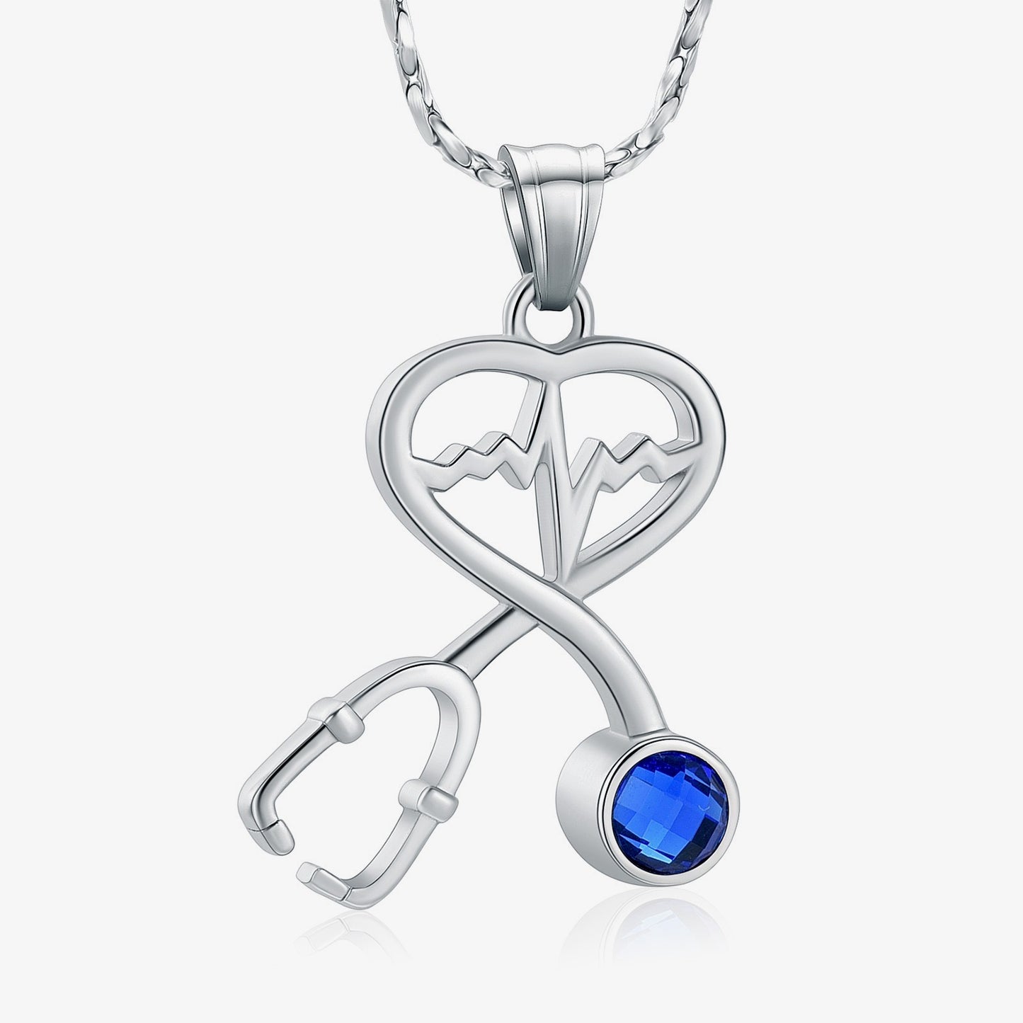 Stethoscope Heart Ashes Necklace Pendant
