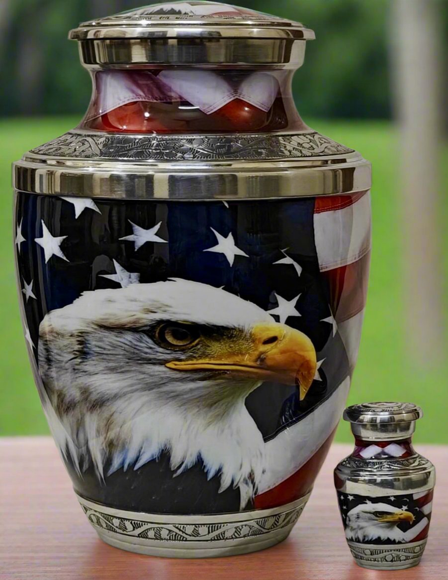 Elite Series Urn- Eagle Patriotic Urns w/FREE Keepsake