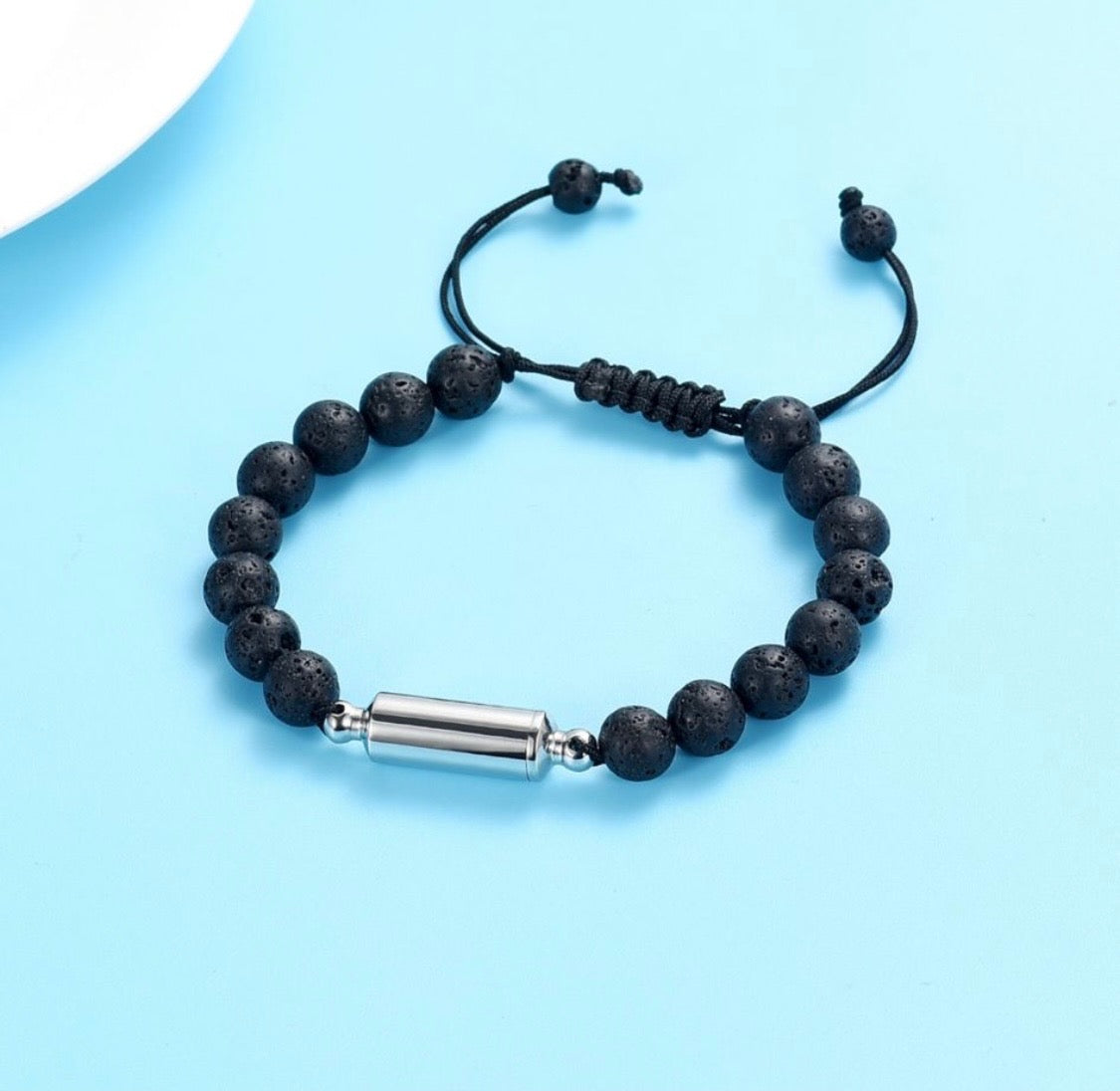 Black Lava Ashes Bracelet 20cm