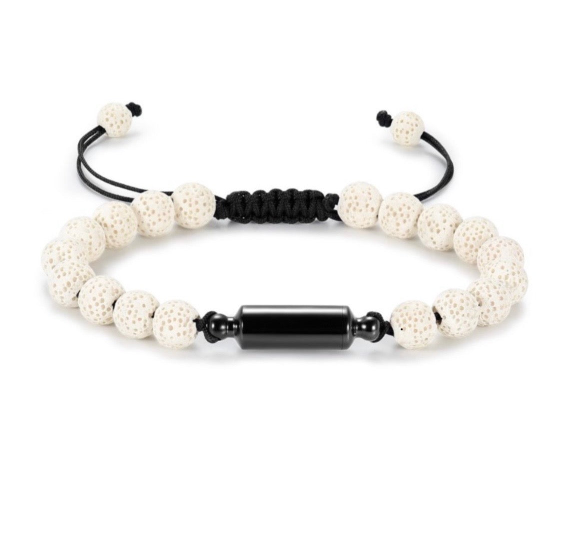 White Lava Ashes Bracelet 20cm