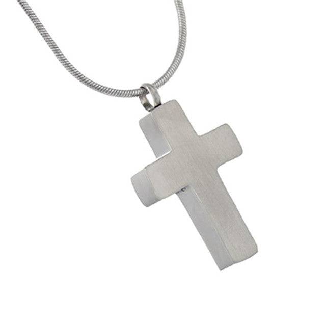 #058 Black Cross Cremation Necklace Pendant Jewelry Never Forget You