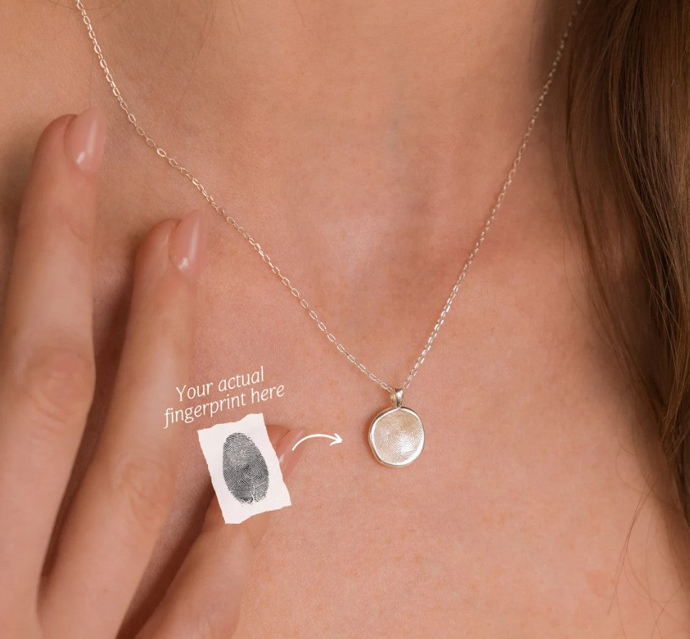 Custom Organic Fingerprint Necklace
