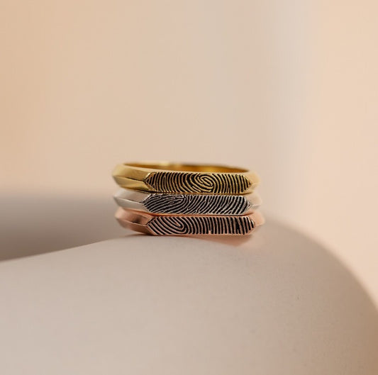 Custom Fingerprint Signet Ring
