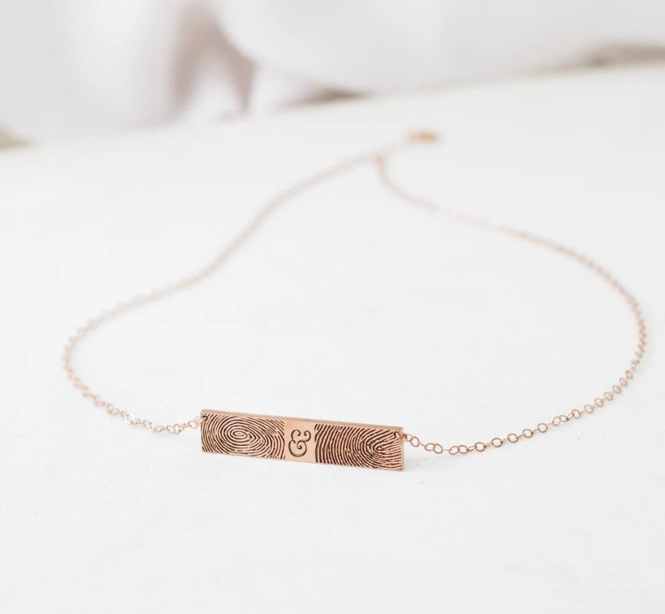 Custom Fingerprint Bar Necklace