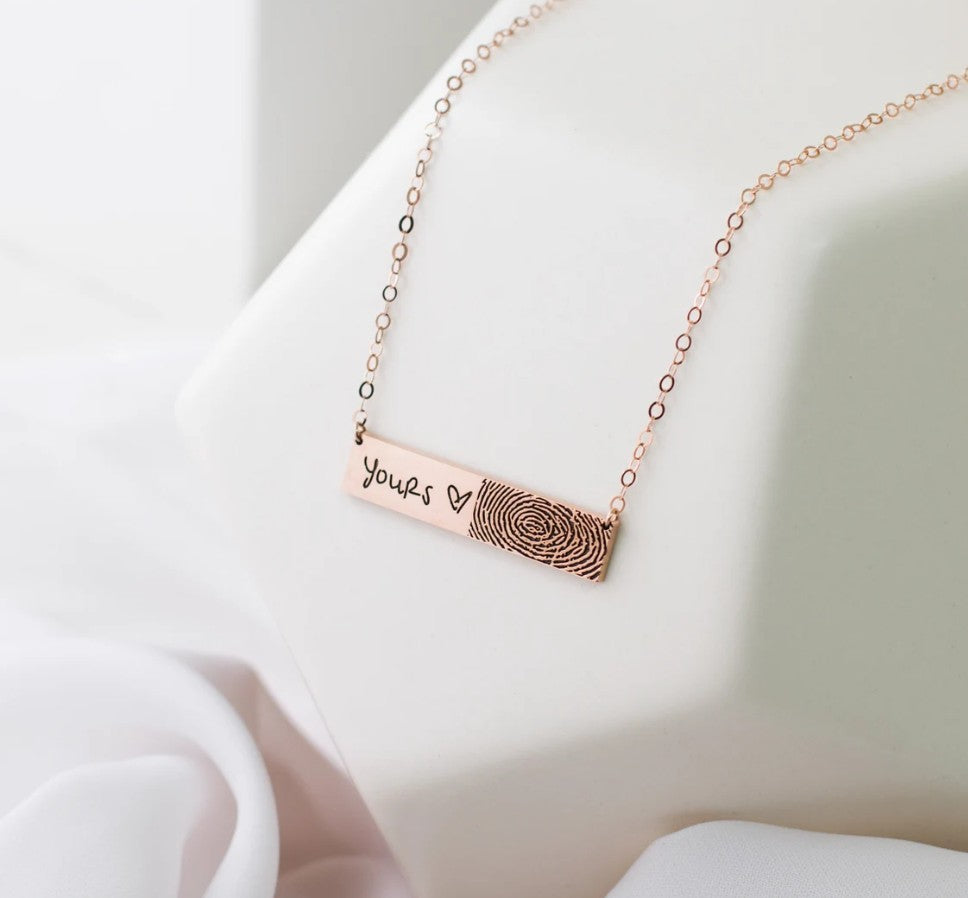 Custom Fingerprint Bar Necklace