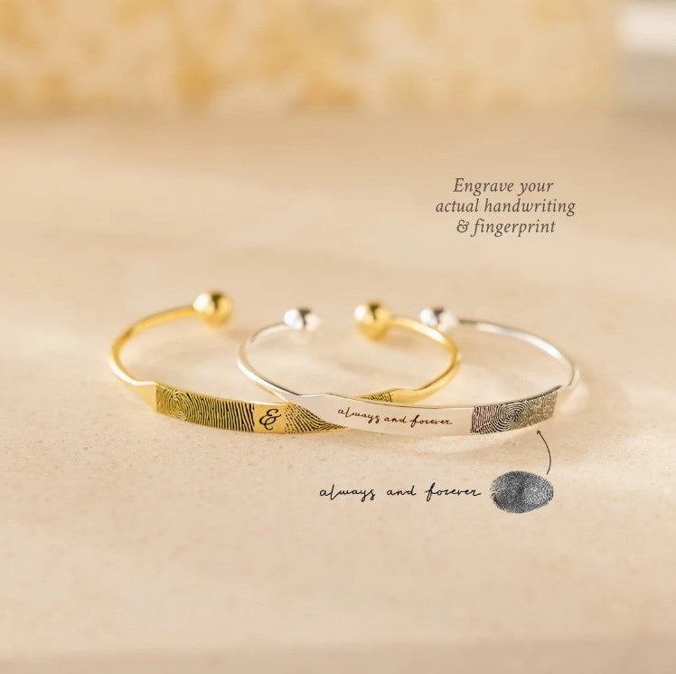 Custom Fingerprint Signature Cuff Bracelet