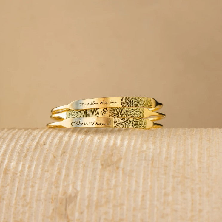 Custom Fingerprint Signature Cuff Bracelet