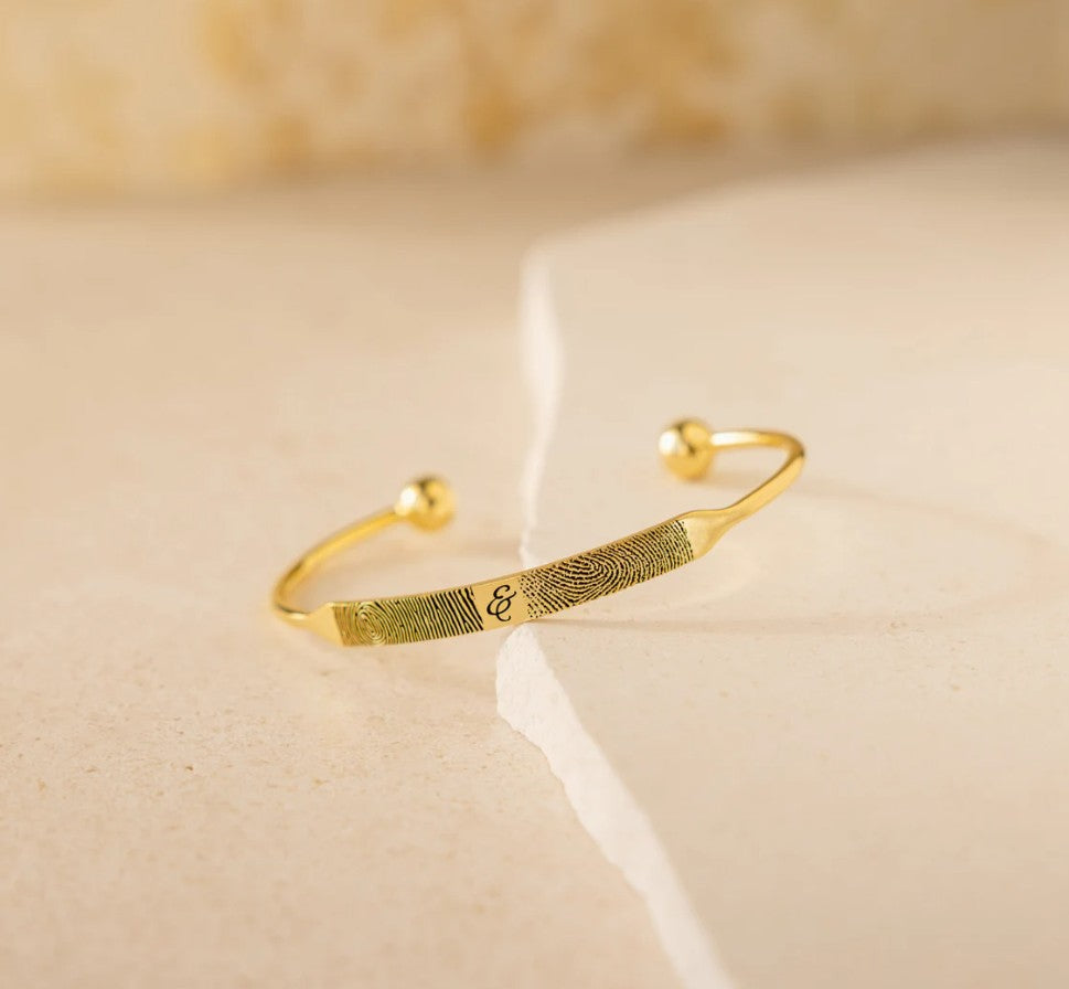 Custom Fingerprint Signature Cuff Bracelet