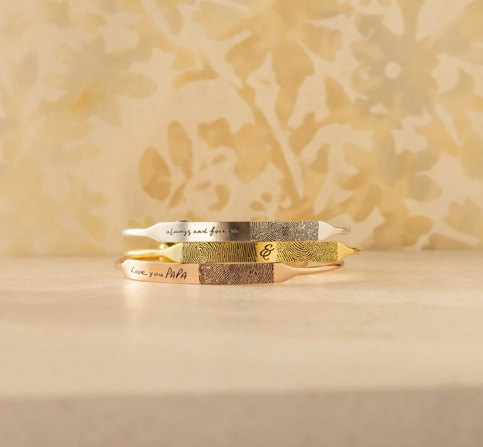 Custom Fingerprint Signature Cuff Bracelet