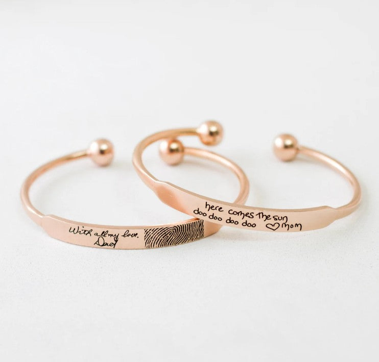 Custom Fingerprint Signature Cuff Bracelet