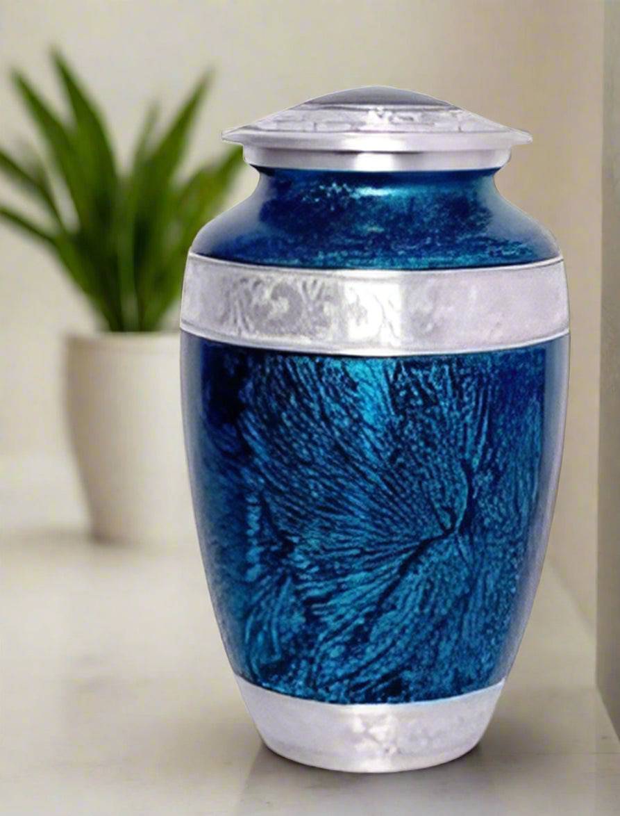 Elite Series Urn- Blue Straw Urns w/FREE Keepsake