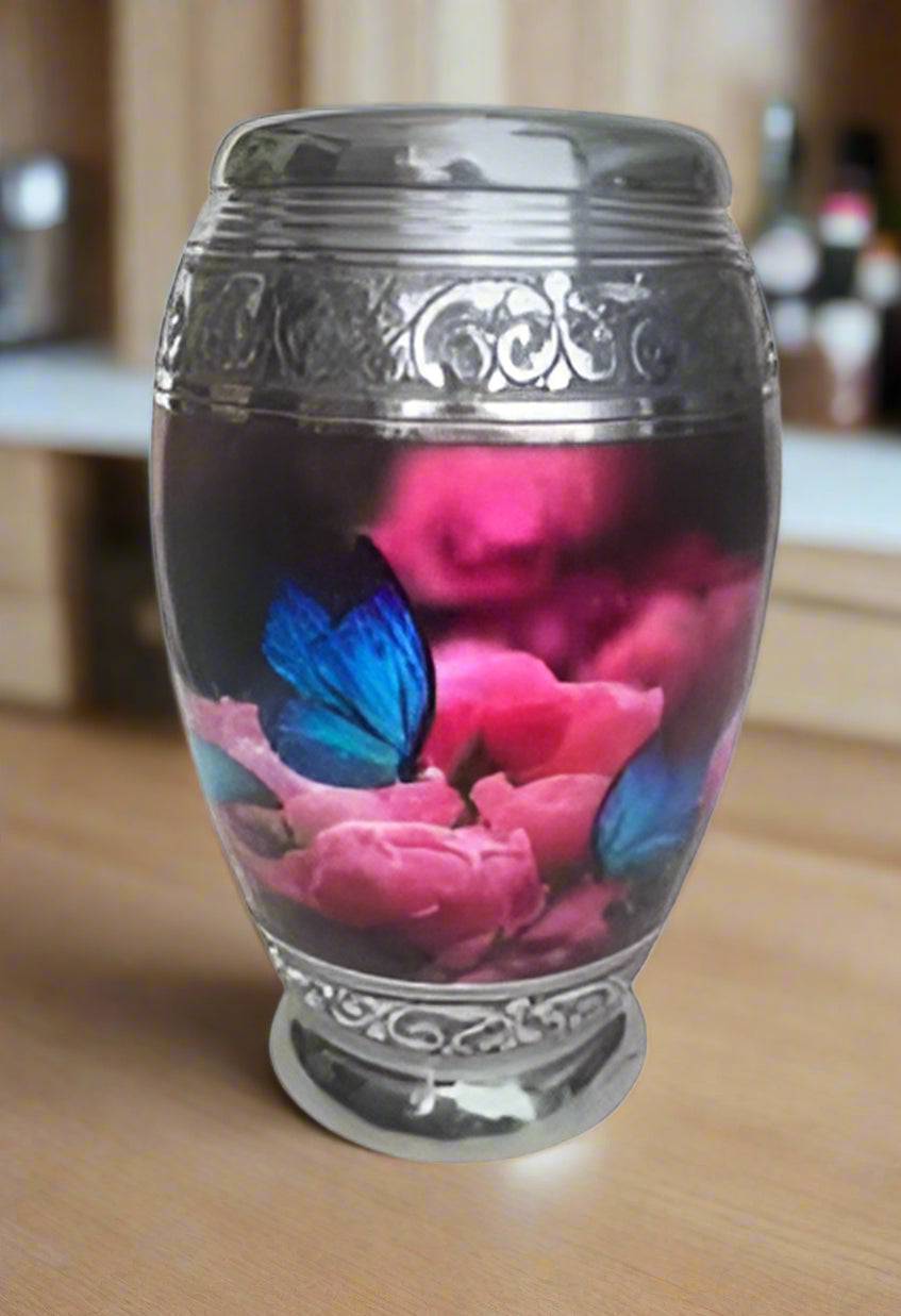 Elite Series Urn- Flower Butterfly Nirvana Urns w/FREE Keepsake