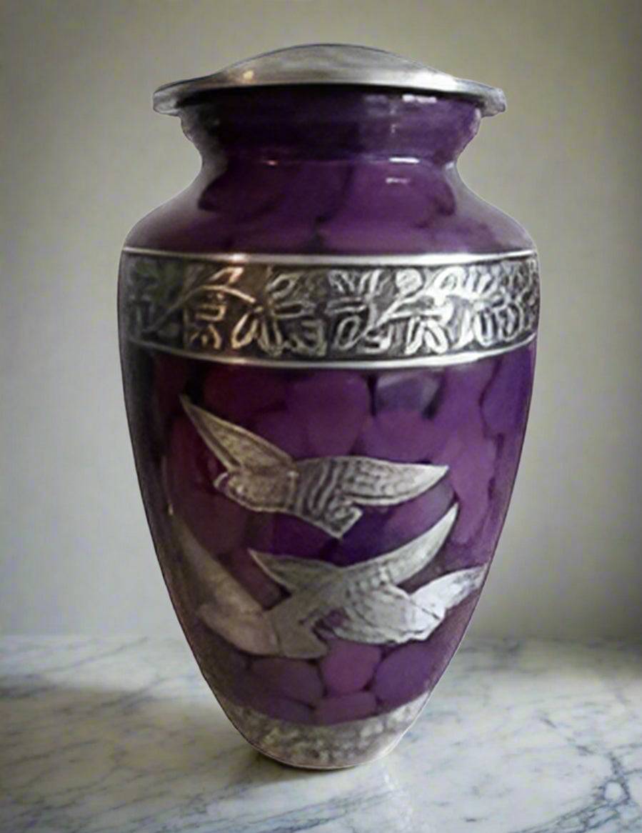 Elite Series Urn- Purple Dove Urns w/FREE Keepsake