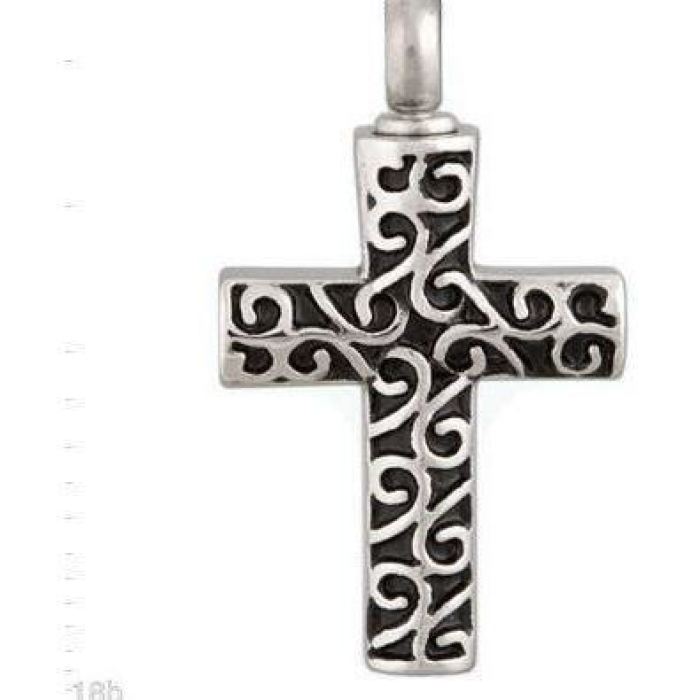 #055 Zed's Cross Cremation Ashes Necklace Never Forget You
