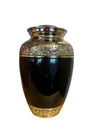 New Black Swirl 10" Full Size Ashes Urn