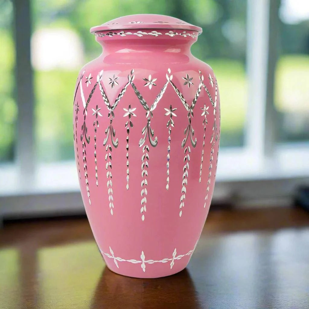 Pink Diamond Etch Large Size Urn Full Size Urn NFY