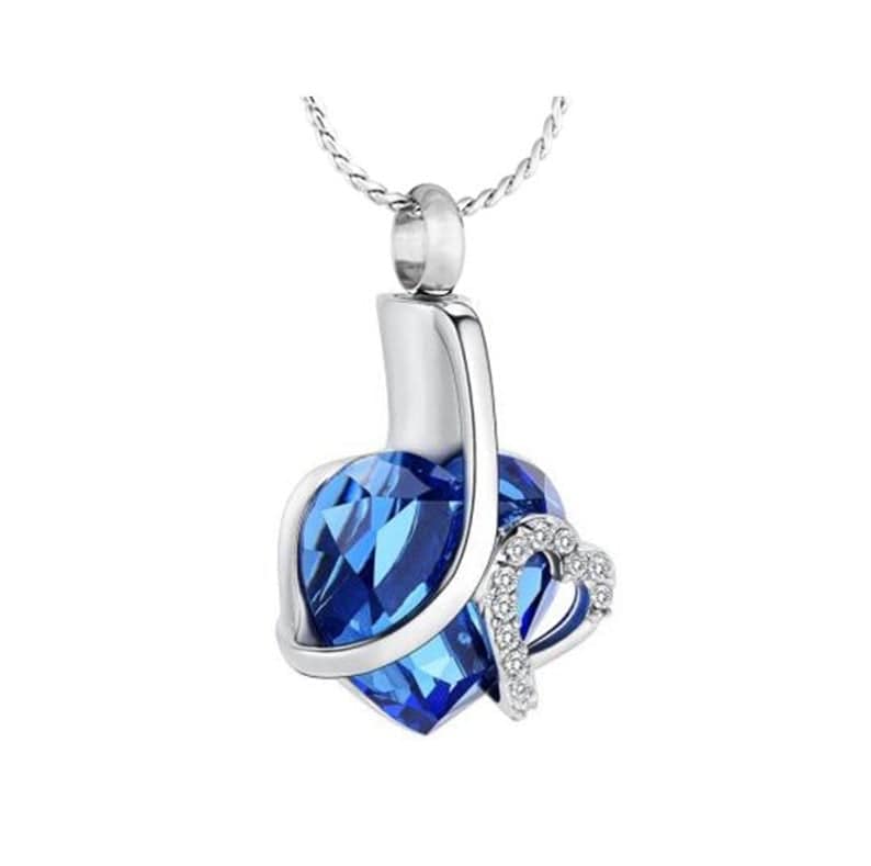 #005 Titanic Heart Ashes Necklace Pendant Jewelry Never Forget You Blue