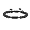 #005 Black lava Beaded Bracelet adjustable