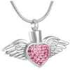 #t Flying Pink Jeweled Heart Pendant Jewelry