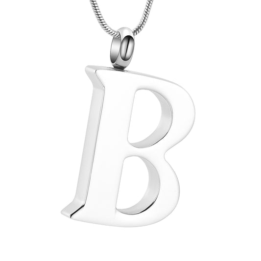 Letter B Ashes Necklace Pendant