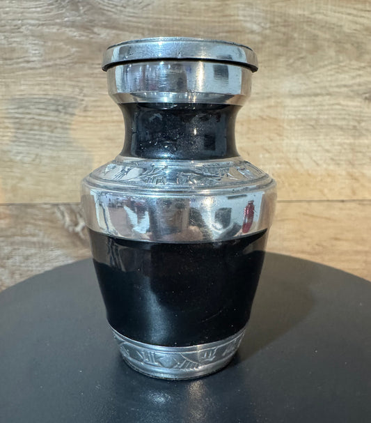 Blowout Black Cordoba 3" Keepsake Size Ashes Urn