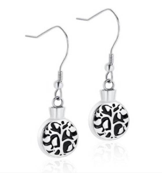 #E101 Tree of Life Cremation Ashes Earrings Jewelry Never Forget You