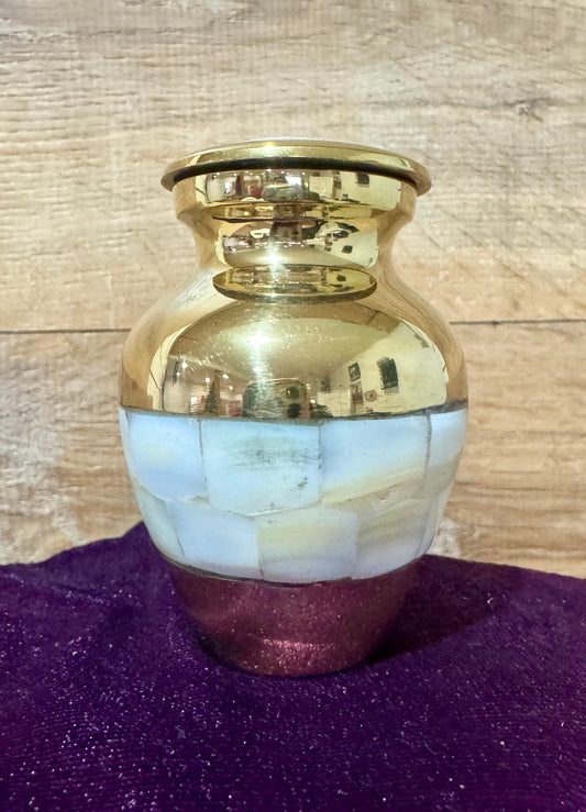 Blowout Mother of Pearl 3" Keepsake Size Ashes Urn