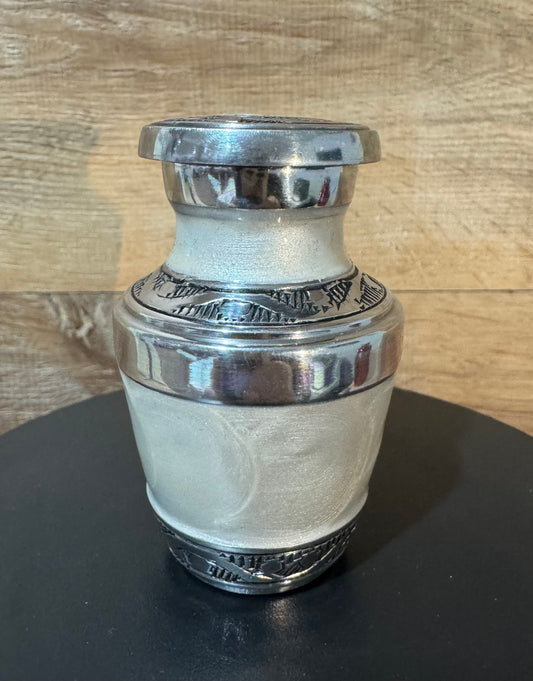 Blowout White Cordoba 3" Keepsake Size Ashes Urn