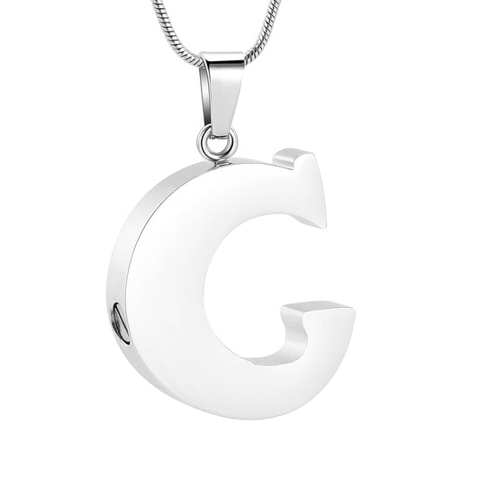 Letter G Ashes Necklace Pendant