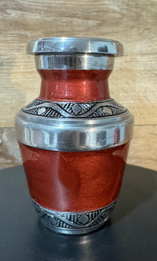 Blowout Red Cordoba 3" Keepsake Size Ashes Urn