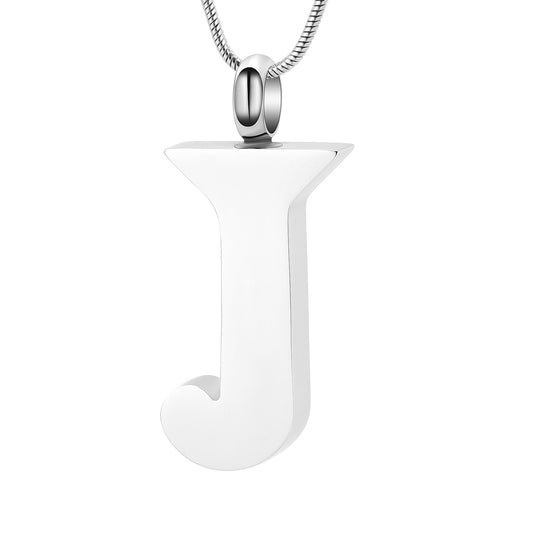 Letter J Ashes Necklace Pendant