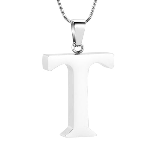 Letter T Ashes Necklace Pendant