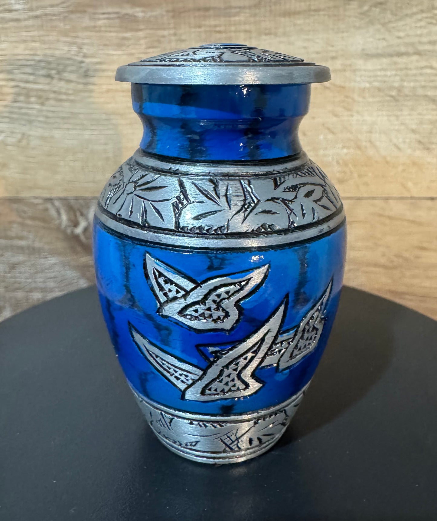 Blowout Blue Dove Wing 3" Keepsake Size Ashes Urn