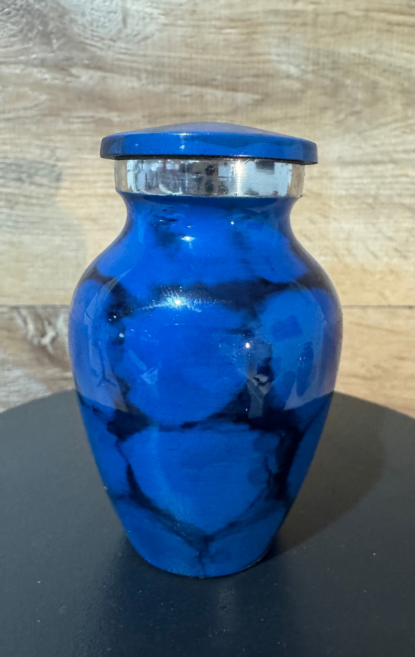 Blowout Motif Blue 3" Keepsake Size Ashes Urn