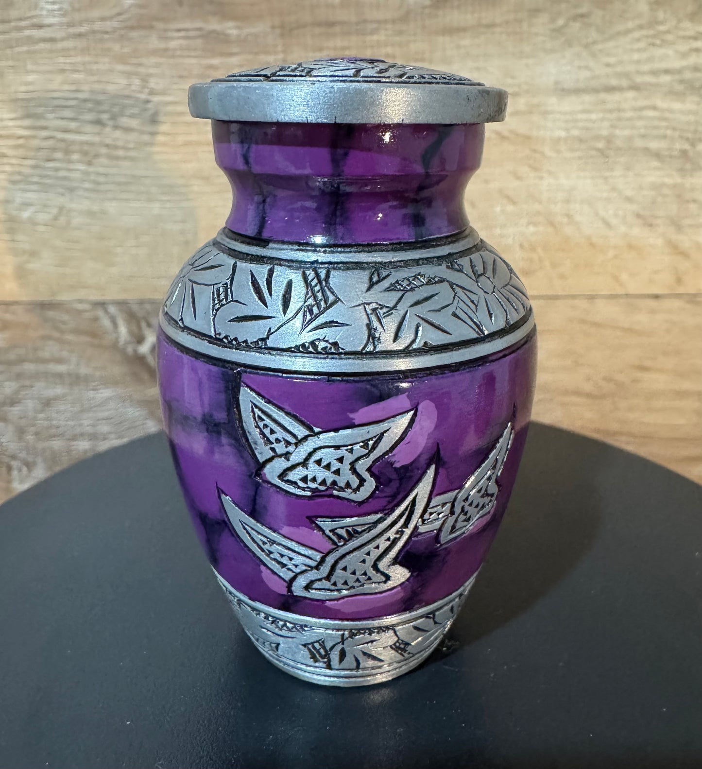 Blowout Purple Dove Wing 3" Keepsake Size Ashes Urn