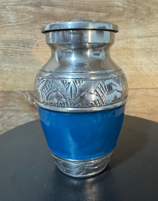 Blowout Blue Saphire 3" Keepsake Size Ashes Urn