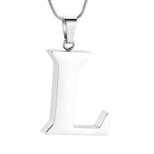 Letter L Ashes Necklace Pendant