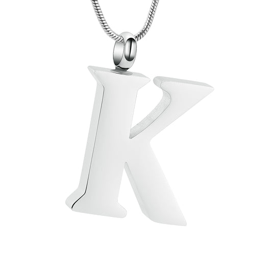 Letter K Ashes Necklace Pendant