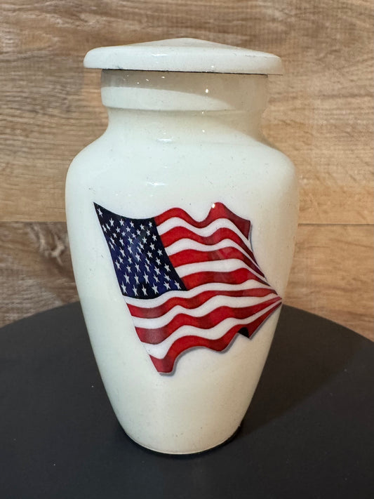 Blowout USA Flag 3" Keepsake Size Ashes Urn