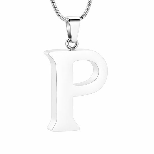 Letter P Ashes Necklace Pendant