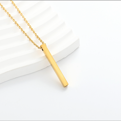 Thin Gold Rectangle Ashes Necklace Pendant