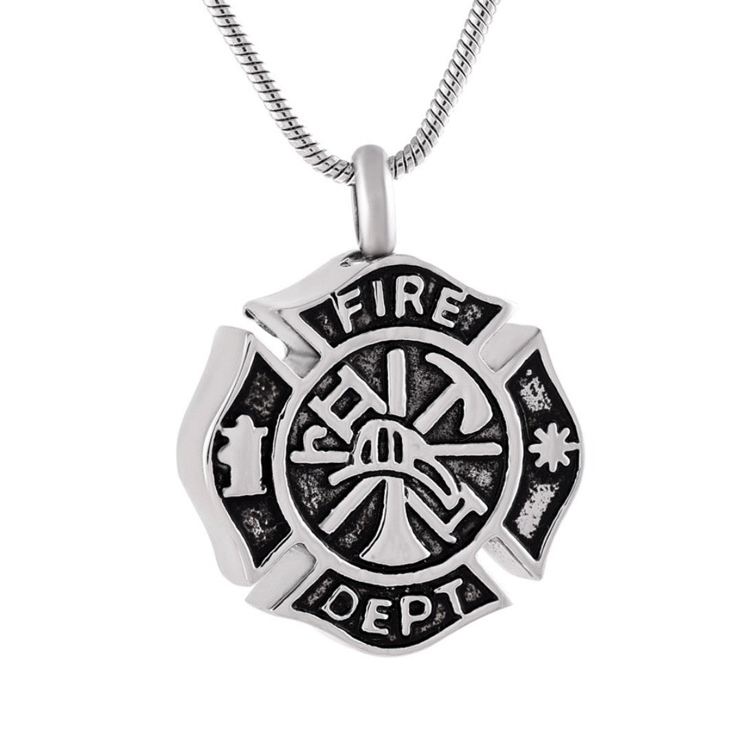 Silver Fireman Ashes Necklace Pendant