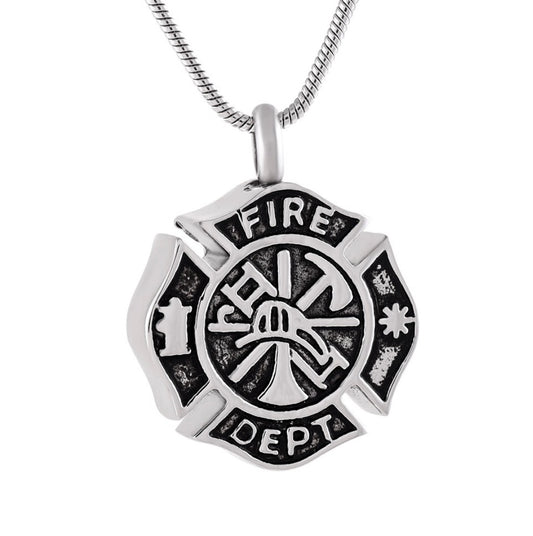 Silver Fireman Ashes Necklace Pendant