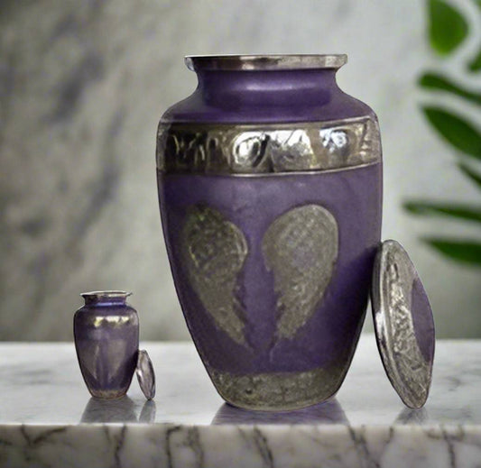Elite Series Urn- Purple Angel Wings Urns w/FREE Keepsake