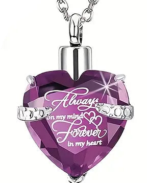 Forever in My Hear Purple Ashes Necklace Pendant