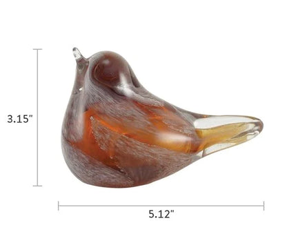 Blown Glass Amber Songbird Keepsake Urn Keepsake Urn NFY