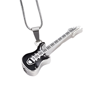 Black Bass Guitar Ashes Necklace Pendant