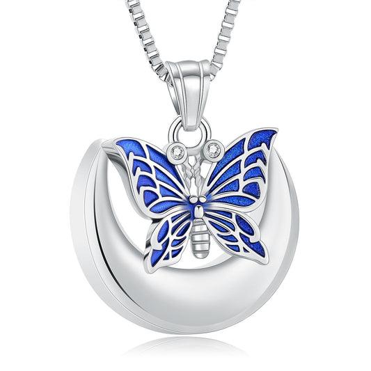 Blue Butterfly Ashes Necklace Pendant