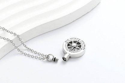 #108 I’d Be Lost Without You Compass Ashes Necklace Pendant Jewelry Never Forget You